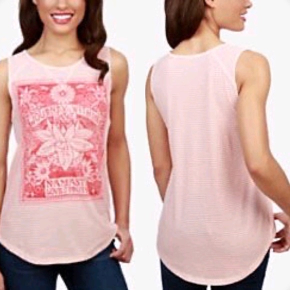 Lucky Brand Striped Namaste Matchbox Print Tank, S - Picture 4 of 8